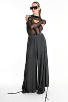 4V W5230 TROUSER Wide Fit Lyocell Jersey Dyed Cold Black WOMAN LA HAINE INSIDE US