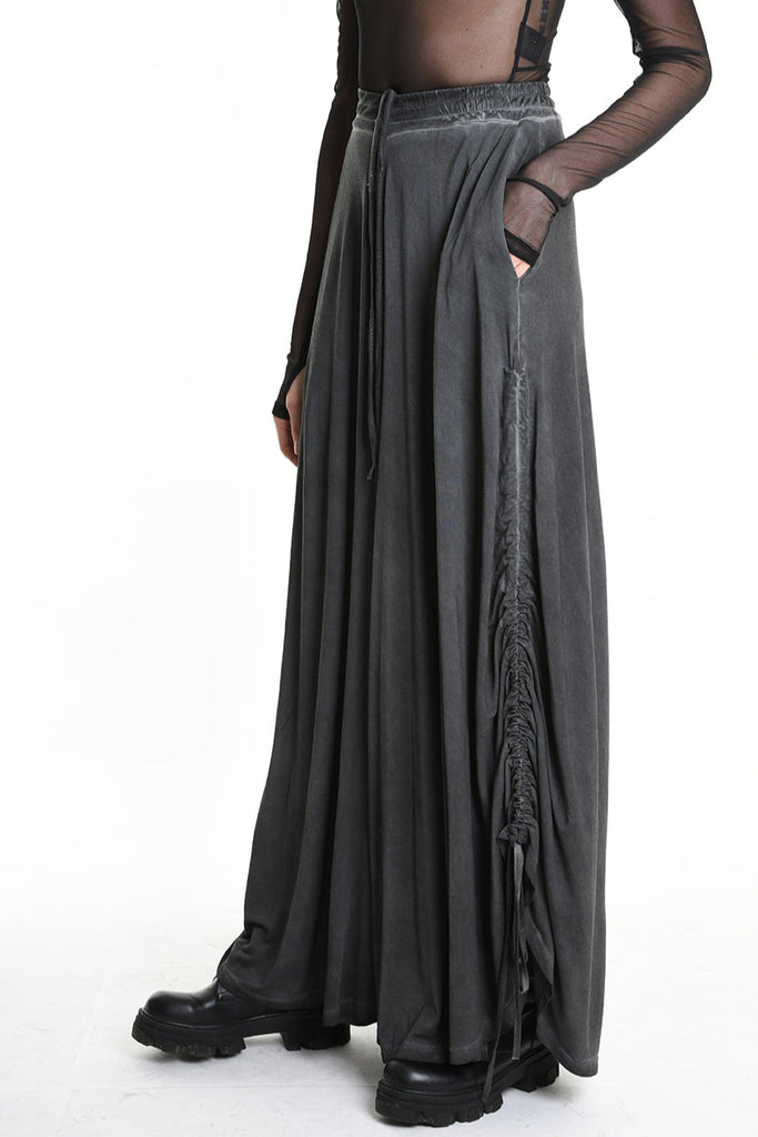 4V W5230 TROUSER Wide Fit Lyocell Jersey Dyed Cold Black WOMAN LA HAINE INSIDE US