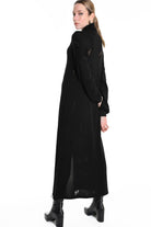 4V W5243 OVERSIZED KNITWEAR in Jersey & Stretch Sweatshirt Fabric with Micro-Distressing Black TEPHRA