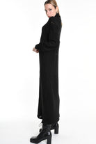 4V W5243 OVERSIZED KNITWEAR in Jersey & Stretch Sweatshirt Fabric with Micro-Distressing Black TEPHRA