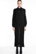 4V W5243 OVERSIZED KNITWEAR in Jersey & Stretch Sweatshirt Fabric with Micro-Distressing Black TEPHRA