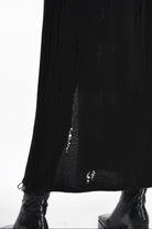 4V W5243 OVERSIZED KNITWEAR in Jersey & Stretch Sweatshirt Fabric with Micro-Distressing Black TEPHRA