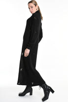 4V W5243 OVERSIZED KNITWEAR in Jersey & Stretch Sweatshirt Fabric with Micro-Distressing Black TEPHRA