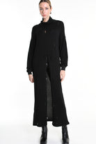 4V W5243 OVERSIZED KNITWEAR in Jersey & Stretch Sweatshirt Fabric with Micro-Distressing Black TEPHRA