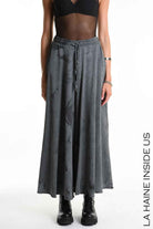 4V W5295 TROUSER Wide Sweatshirt Net & Dyed Cold Treatment Black