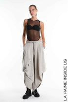 4V W5295 TROUSER Wide Sweatshirt Net & Dyed Cold Treatment Mud