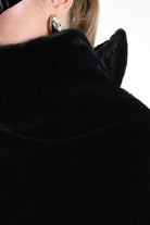 4- W5166 PONCHO Double-faced in Quilted Nylon, UNISEX, Black. TEPHRA