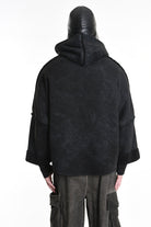4- W5168 JACKET Oversized in Marbled Faux Shearling, UNISEX, Black. TEPHRA