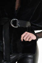 4- W5172 CAPE in Lined Faux Fur, Black. LA HAINE INSIDE US