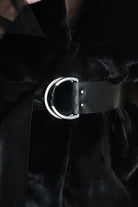 4- W5172 CAPE in Lined Faux Fur, Black. LA HAINE INSIDE US