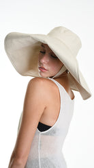 A34Y W510625 HAT Linen Cotton & Lined Ecru