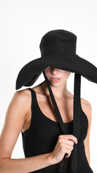 A34Y W510625 HAT Linen Cotton & Lined Black