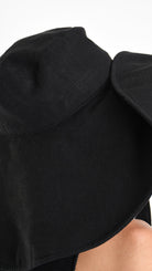 A34Y W510625 HAT Linen Cotton & Lined Black