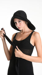 A34Y W510825 HAT Canvas Georgette & Lined Black