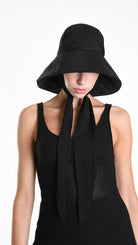 A34Y W510825 HAT Canvas Georgette & Lined Black