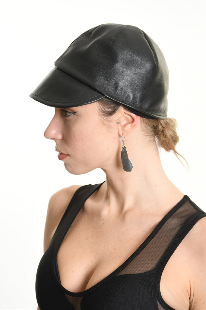 4Y W5211 HAT Leather Lined UNISEX Black LA HAINE INSIDE US