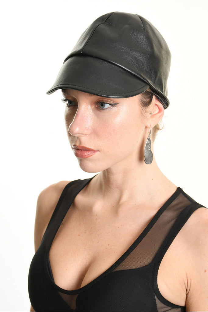 4Y W5211 HAT Leather Lined UNISEX Black LA HAINE INSIDE US