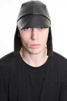 4Y W5211 HAT Leather Lined UNISEX Black LA HAINE INSIDE US