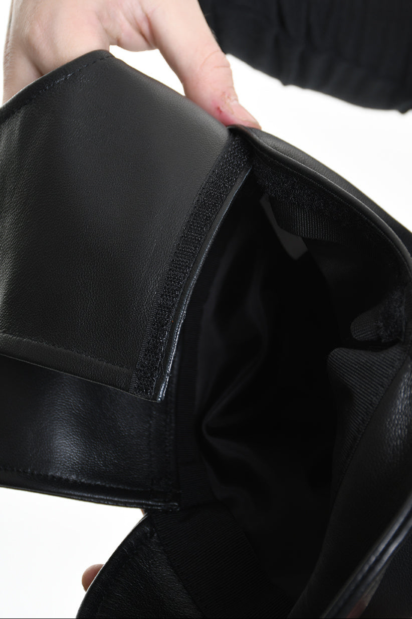 4Y W5211 HAT Leather Lined UNISEX Black LA HAINE INSIDE US