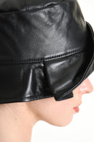 4Y W5212 HAT Leather Lined Black WOMAN LA HAINE INSIDE US