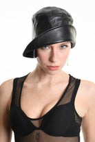 4Y W5212 HAT Leather Lined Black WOMAN LA HAINE INSIDE US