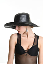 4Y W5213 HAT Leather Lined Black UNISEX LA HAINE INSIDE US