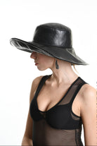 4Y W5213 HAT Leather Lined Black UNISEX LA HAINE INSIDE US