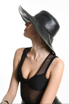 4Y W5213 HAT Leather Lined Black UNISEX LA HAINE INSIDE US