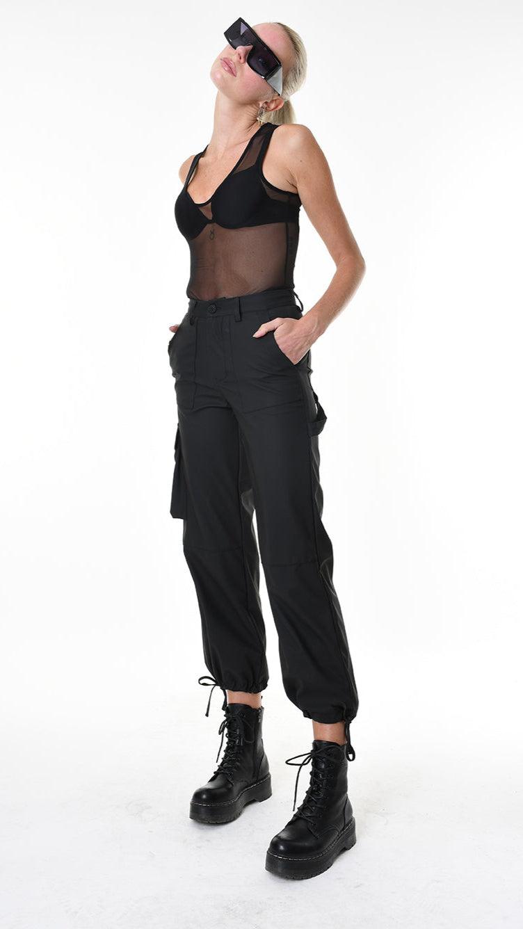 A34Z LW68825 TROUSER Rubberized Technical Fabric﻿ Stretch Black