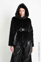 4- W5402 SPORT JACKET Regular Faux Fur Devore Lined Black