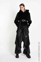 4- W5402 SPORT JACKET Regular Faux Fur Devore Lined Black