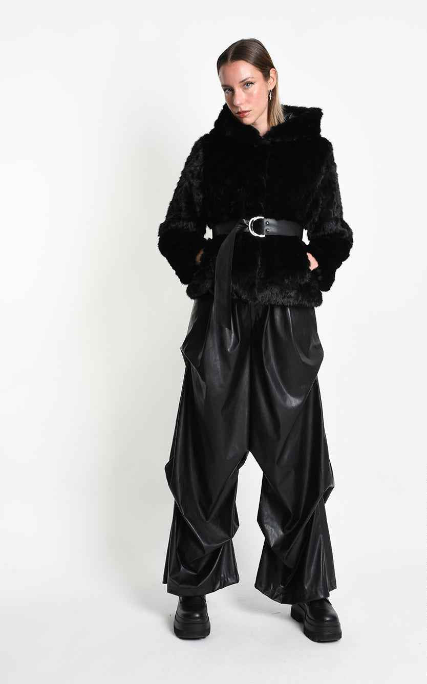 4- W5402 SPORT JACKET Regular Faux Fur Devore Lined Black