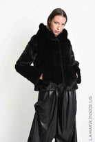 4- W5402 SPORT JACKET Regular Faux Fur Devore Lined Black