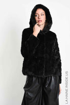 4- W5402 SPORT JACKET Regular Faux Fur Devore Lined Black
