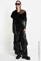 4- W5403 SCARF Multifunctional Llined Faux Fur Devore Black