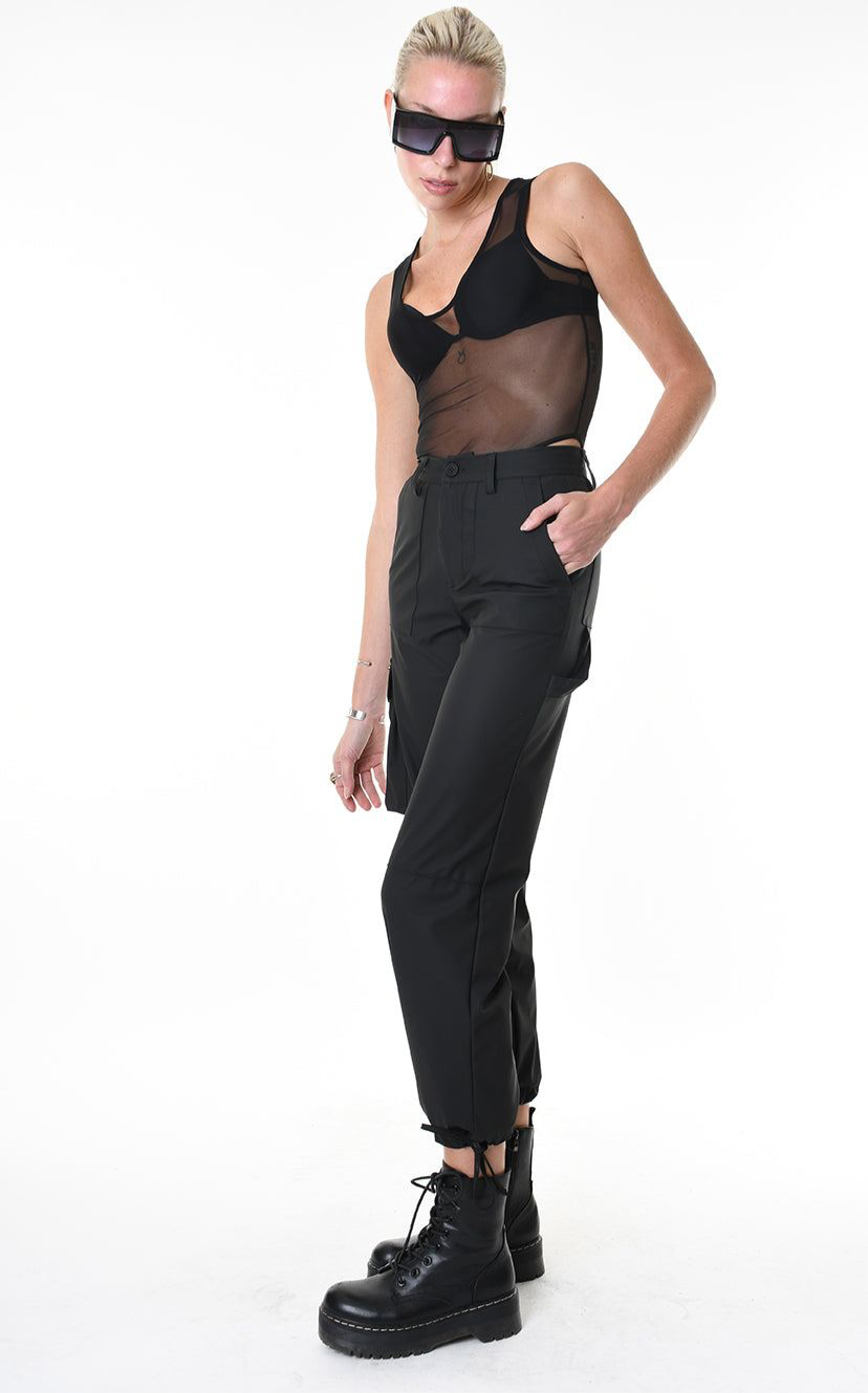 A34Z LW68825 TROUSER Rubberized Technical Fabric﻿ Stretch Black