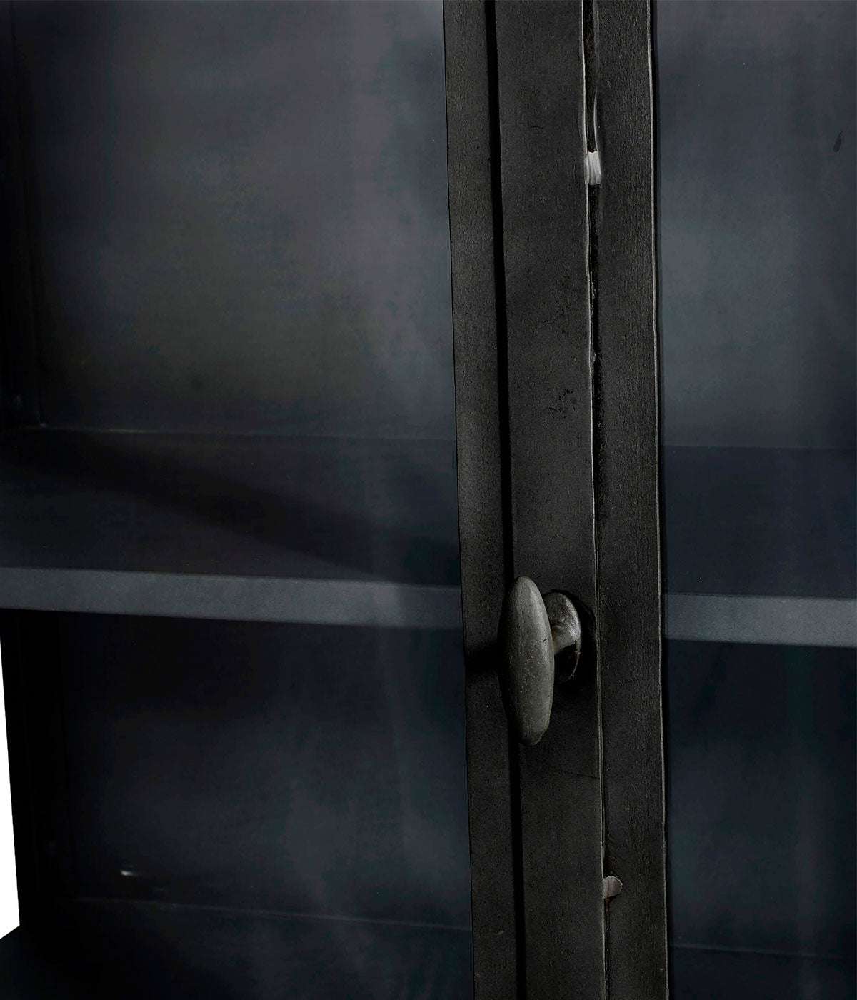 MUUBS Glass Cabinet - 2 door New York - Black Iron - W100xD45xH200 cm