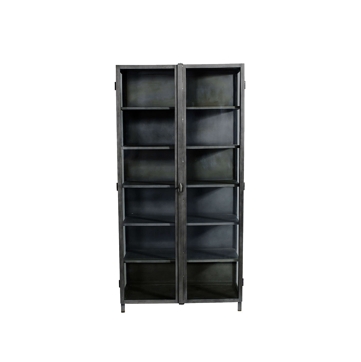 MUUBS Glass Cabinet - 2 door New York - Black Iron - W100xD45xH200 cm