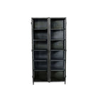 MUUBS Glass Cabinet - 2 door New York - Black Iron - W100xD45xH200 cm