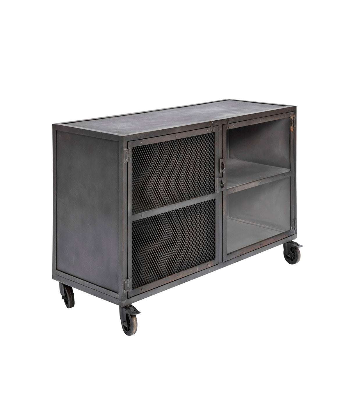 MUUBS Bar Cabinet Bronx - Black Iron - W120xD45xH80 cm