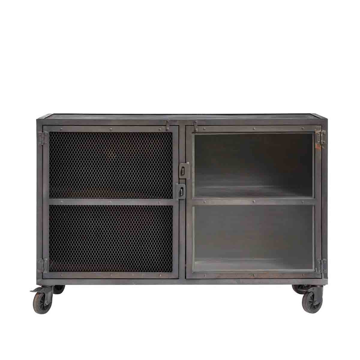 MUUBS Bar Cabinet Bronx - Black Iron - W120xD45xH80 cm
