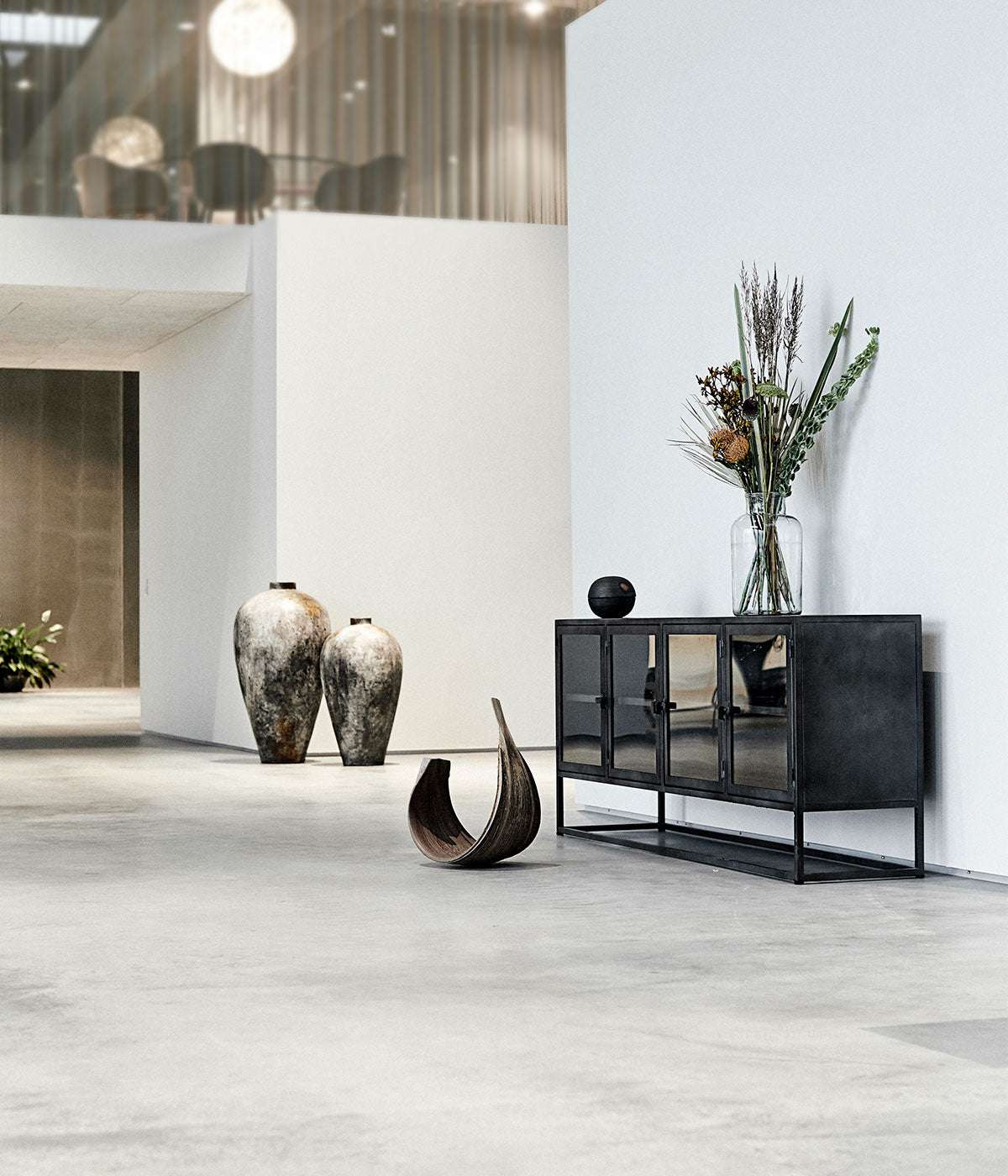 MUUBS Sideboard 4-Door Boston - Black Iron - L180xD40xH73,5 cm