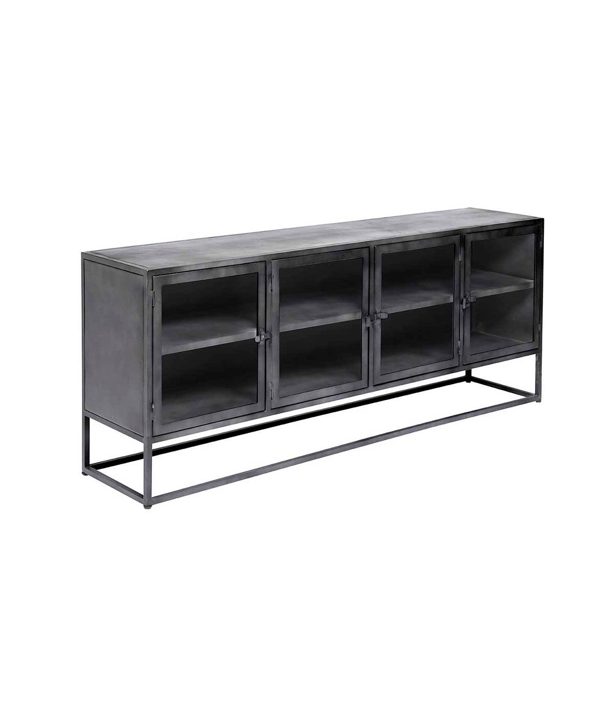 MUUBS Sideboard 4-Door Boston - Black Iron - L180xD40xH73,5 cm