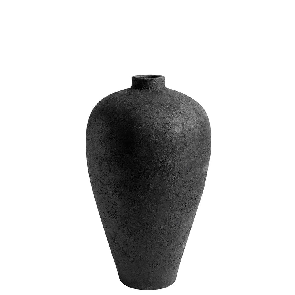 Jar Luna Black 80 - Black Terracotta - Ø45xH80 cm MUUBS