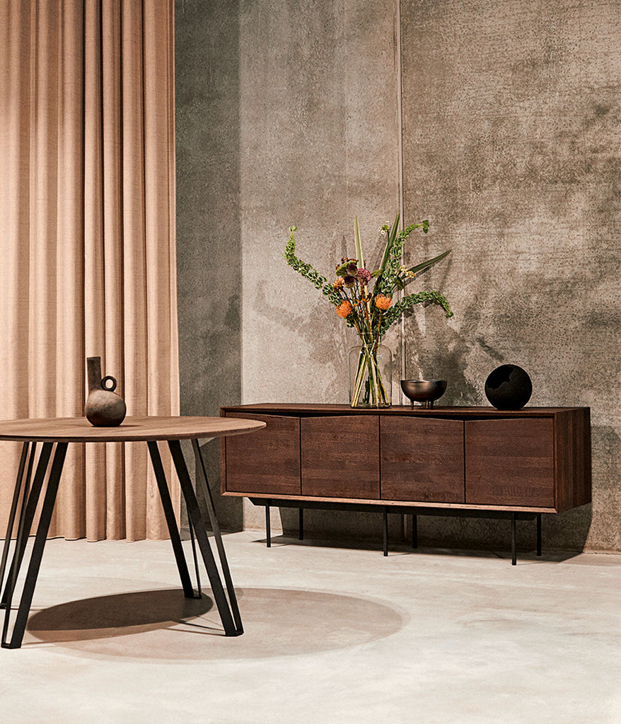 Floor lamp Crust - Mat Black Lava stone - Ø22xH21 cm MUUBS