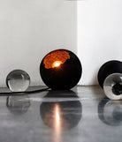 Floor lamp Crust - Mat Black Lava stone - Ø22xH21 cm MUUBS