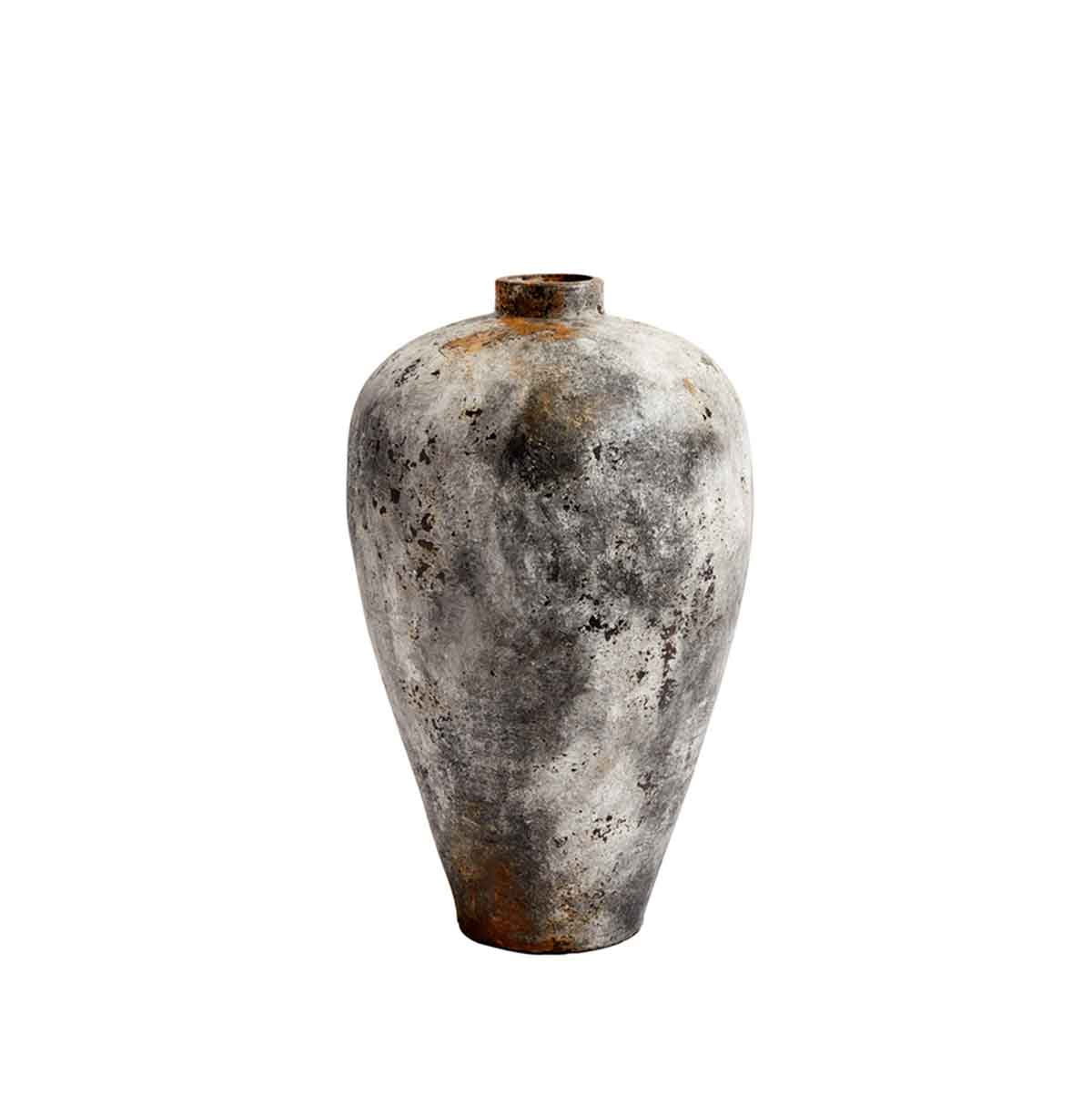 Jar Echo 80 - Rust Grey Terracotta Handmade Vase Ø45xH80 cm MUUBS - TEPHRA