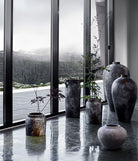 Jar Echo 80 - Rust Grey Terracotta Handmade Vase Ø45xH80 cm MUUBS - TEPHRA