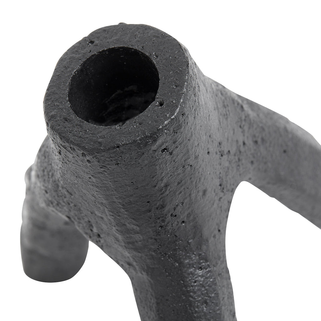 Candle holder Aion S - Black Casted Iron - W13xL15xH13,4 cm MUUBS