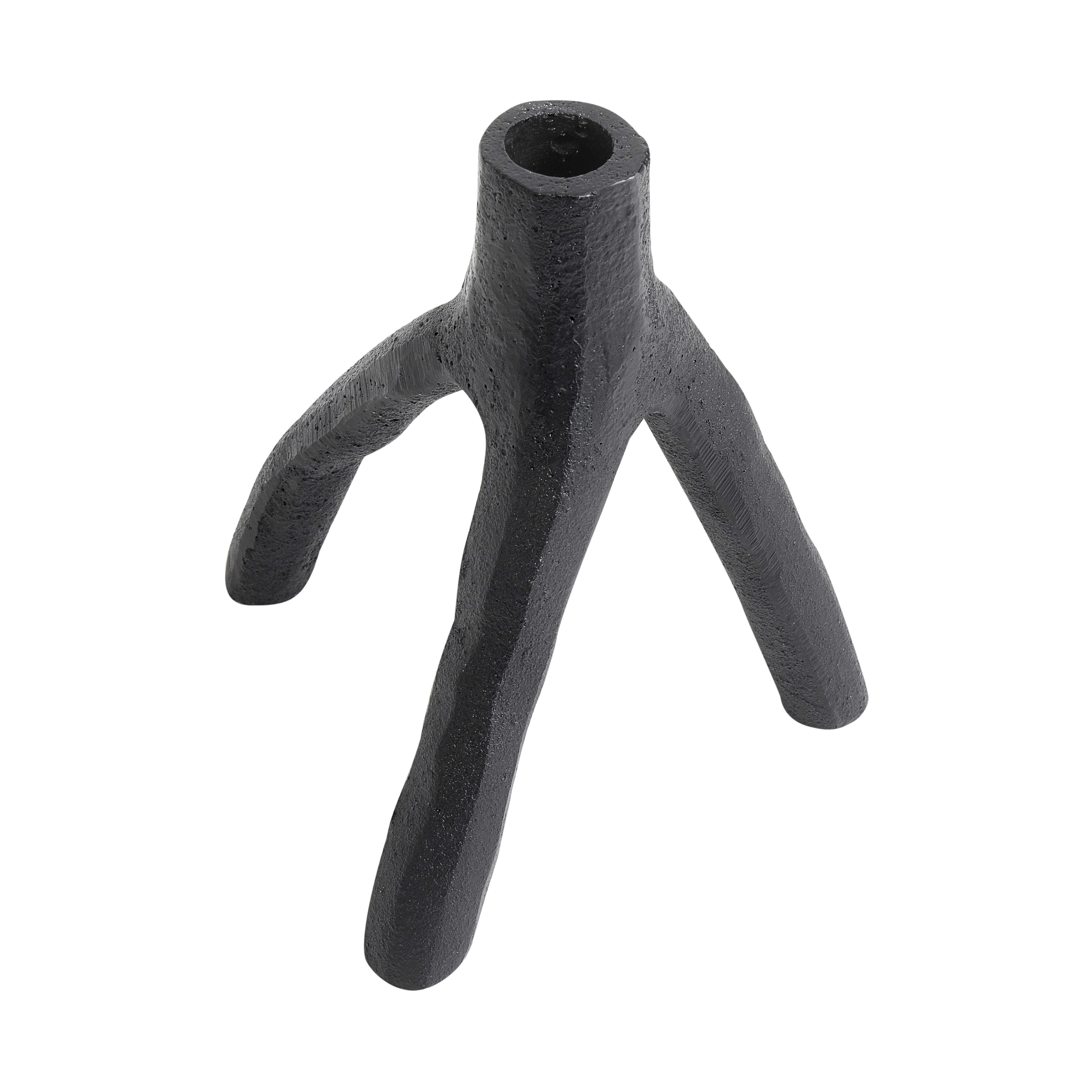 Candle holder Aion S - Black Casted Iron - W13xL15xH13,4 cm MUUBS